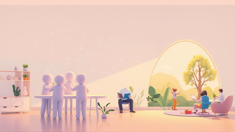 Colaboración armoniosa en entornos diversos y serenos