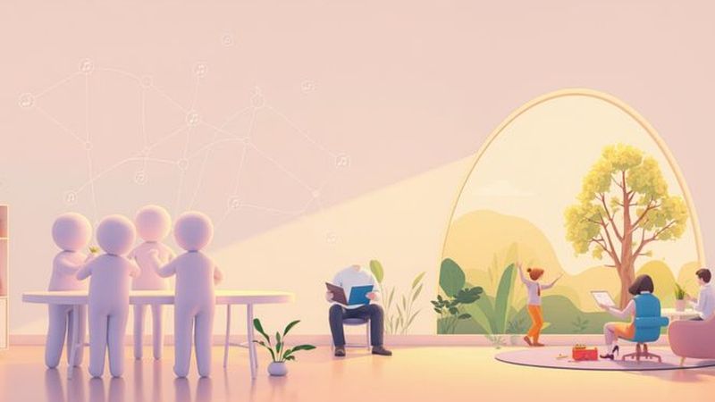 Colaboración armoniosa en entornos diversos y serenos