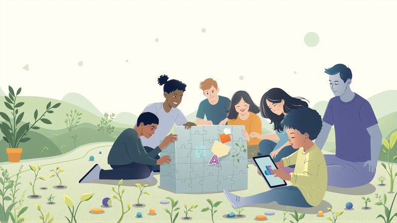 Colaboración creativa en entorno armonioso y moderno