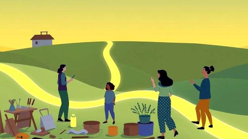 Un grupo colabora en un aprendizaje compartido