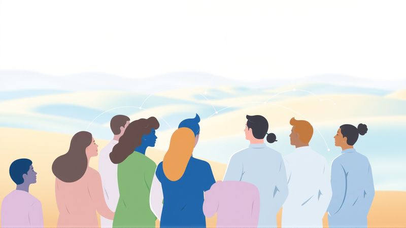 Colaboración optimista en un espacio sereno