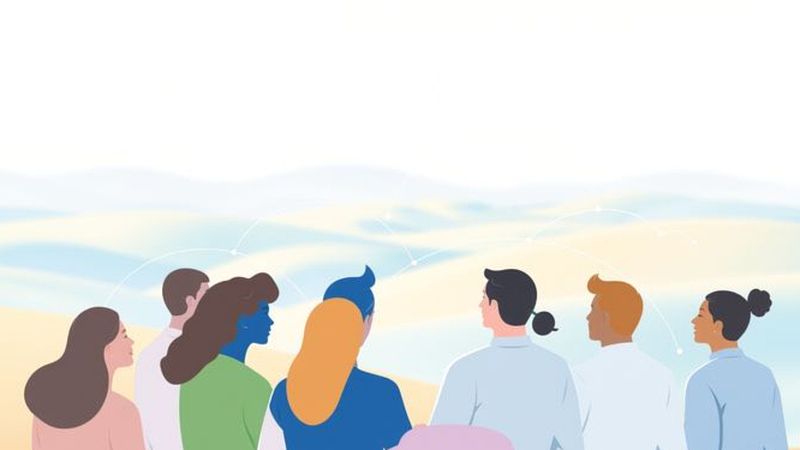 Colaboración optimista en un espacio sereno