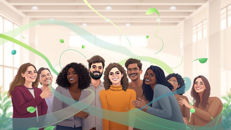 Colaboración optimista en espacio creativo