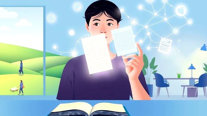 Una joven aprende en calma y armonía