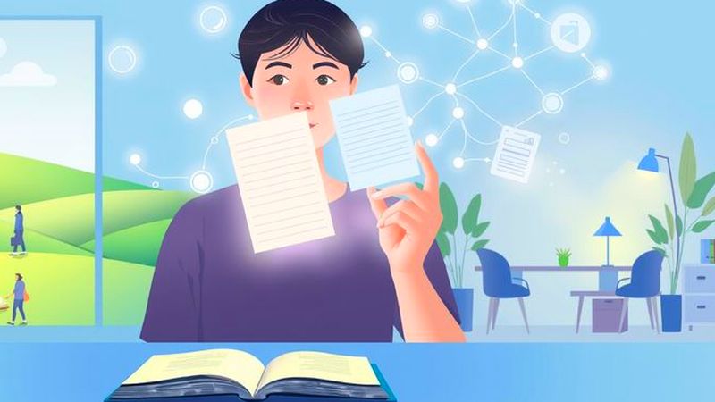 Una joven aprende en calma y armonía