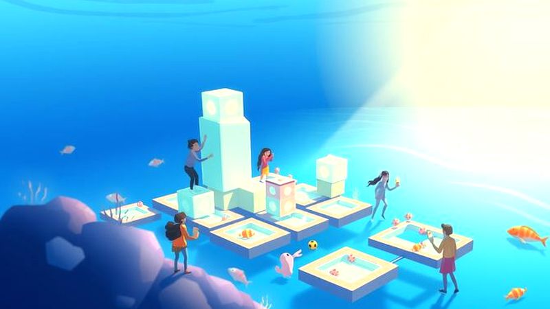 Diversos personajes construyen maravillas submarinas juntos
