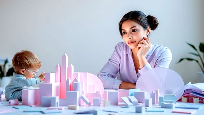 Una mujer planifica con calma y creatividad